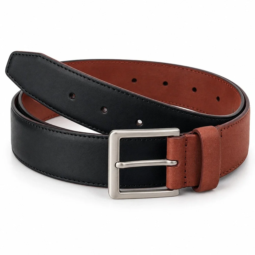 Alfani Mens Rust Brown Belt Silver Tone Buckle Size Large 38-40 New With Tags